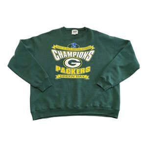 Vtg Green Bay Packers Sweatshirt XL Crewneck Lee Sport USA 1996 Champions *READ